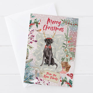 Personalised Black Labrador Christmas Card | Natalie Ryan Design
