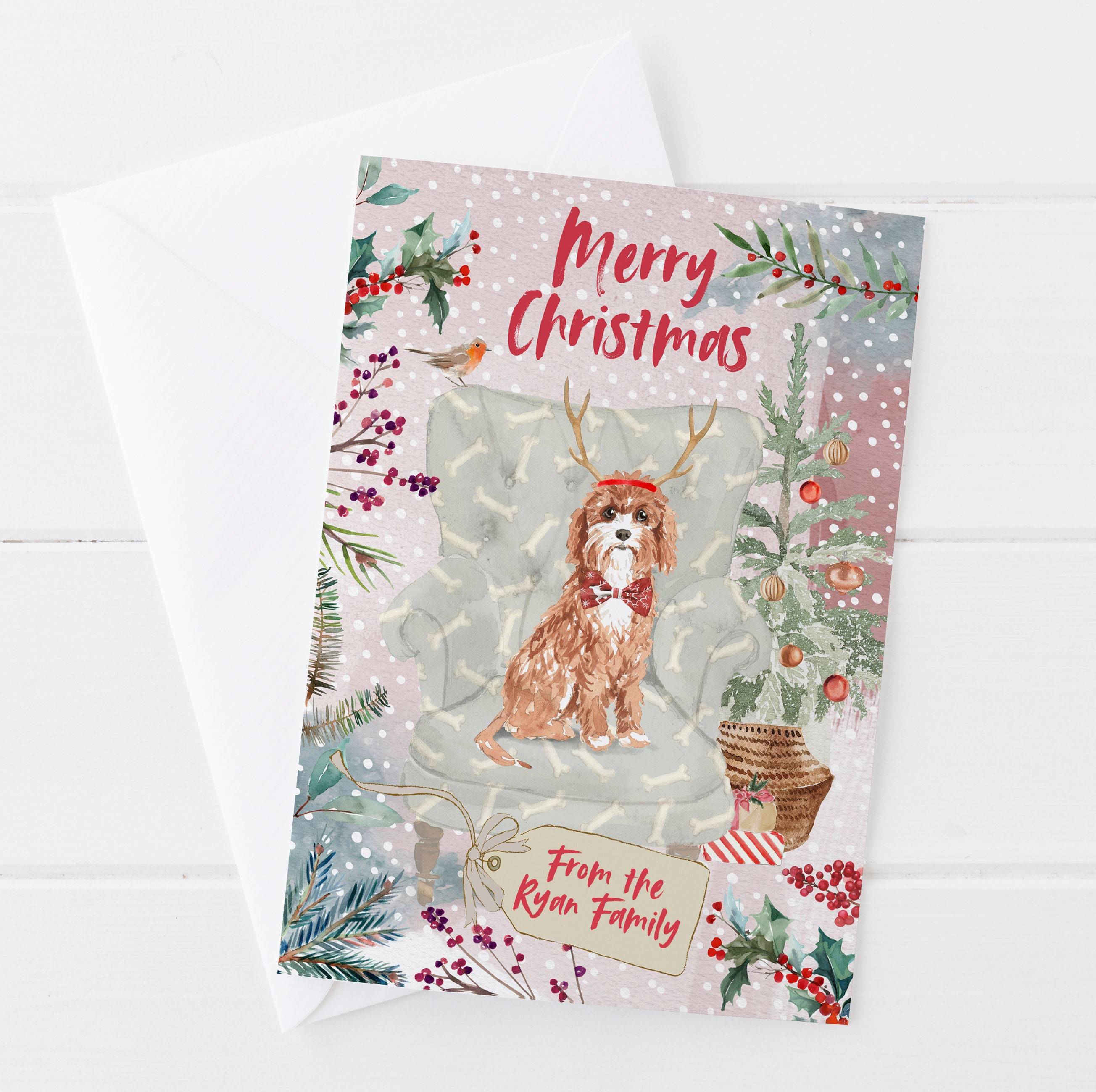 Personalised Cavapoo Christmas Card | Natalie Ryan Design
