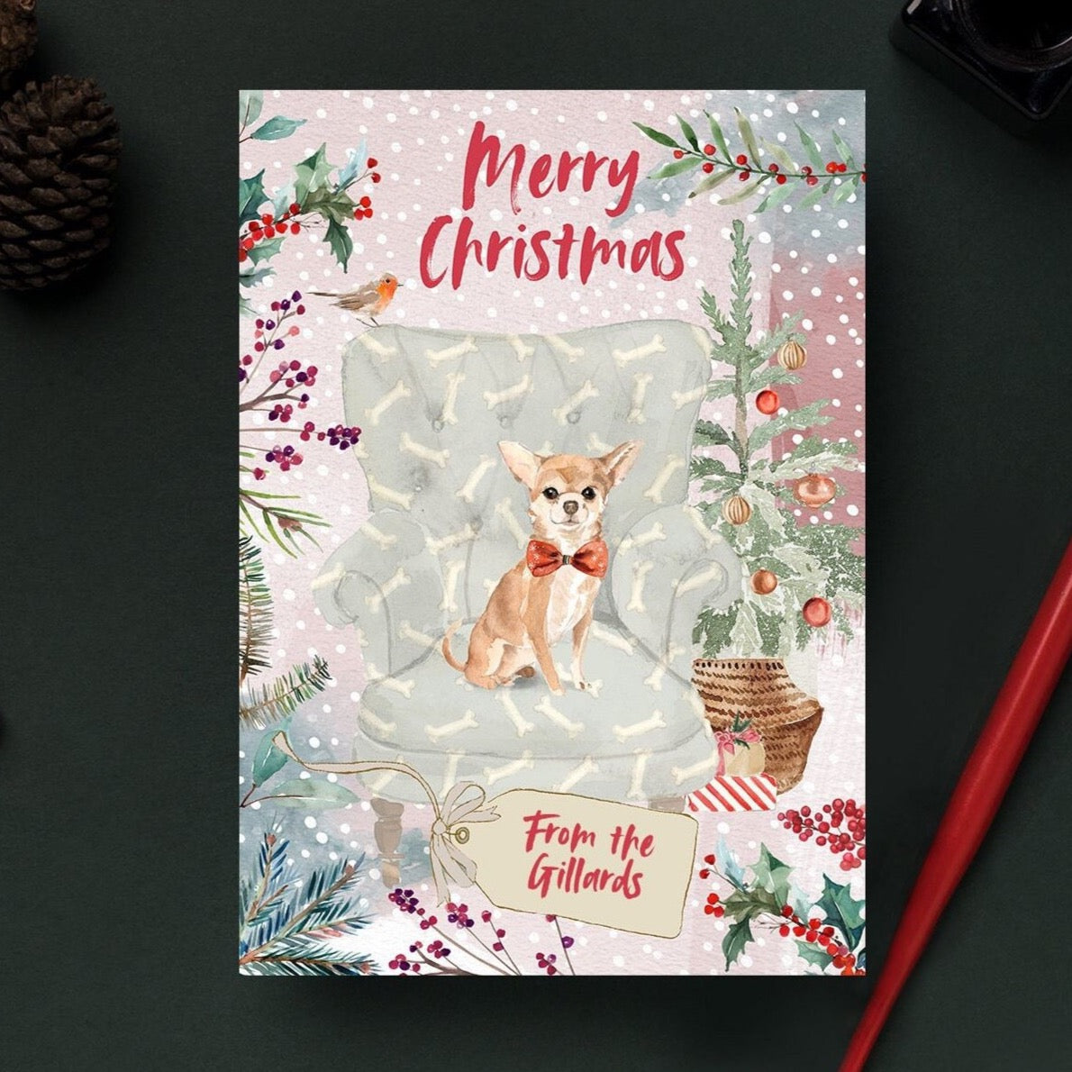 Personalised Chiwawa Christmas Card | Natalie Ryan Design