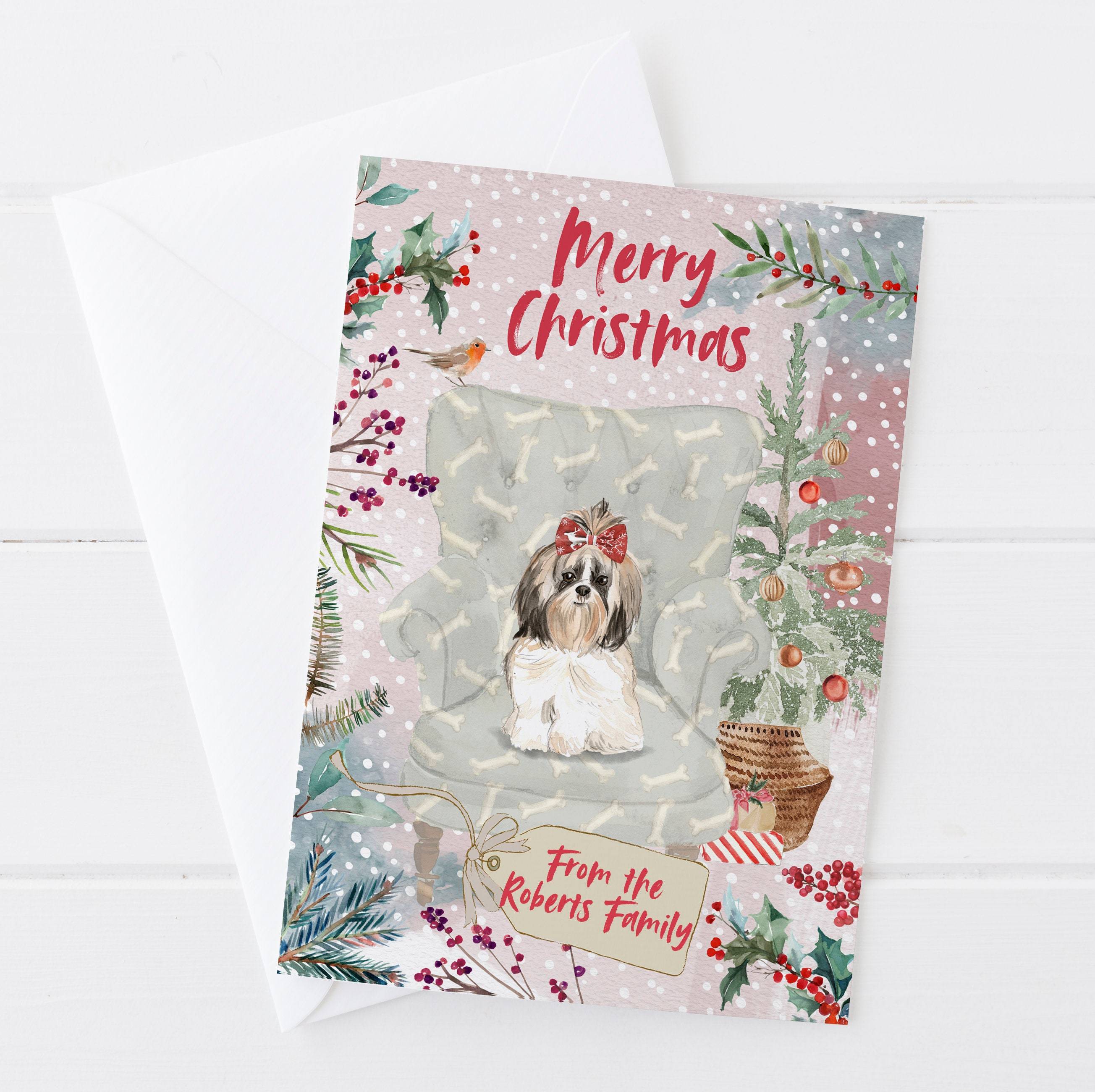 Personalised Shih Tzu Christmas Card | Natalie Ryan Design