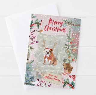 Personalised English Bulldog Christmas Card | Natalie Ryan Design