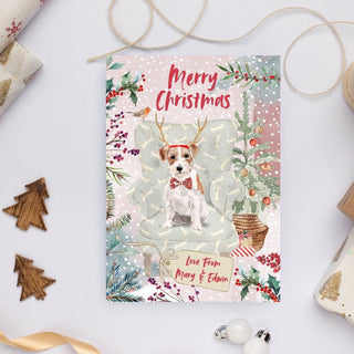 Personalised Jack Russell (long haired) Christmas Card | Natalie Ryan Design