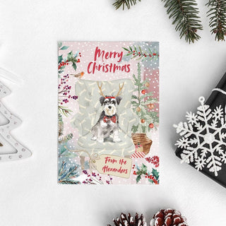 Personalised Miniature Schnauzer Christmas Card | Natalie Ryan Design