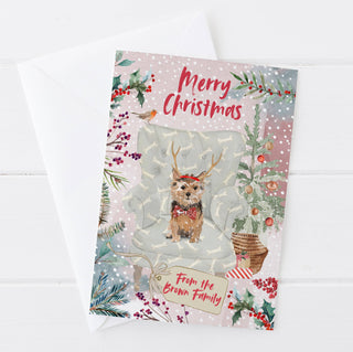 Personalised Norfolk Terrier Christmas Card | Natalie Ryan Design