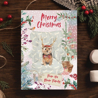 Personalised Norfolk Terrier Christmas Card | Natalie Ryan Design