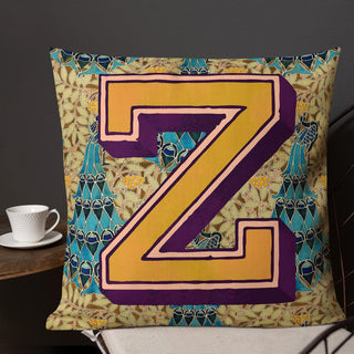 Letter Z, vintage monogram graphic cushion