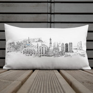 Barcelona Skyline Premium Pillow