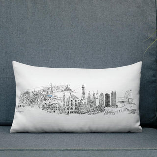 Barcelona Skyline Premium Pillow