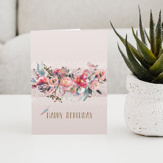 Flowers and Birds Birthday Card | Natalie Ryan Design