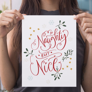 Naughty but Nice Christmas Art Print | Natalie Ryan Design