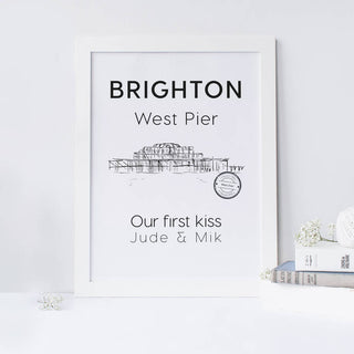 Brighton Old Pier Personalised Art Print