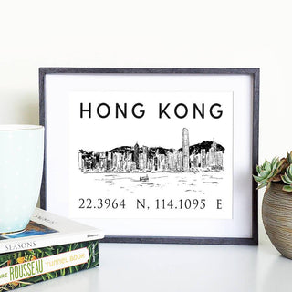 Hong Kong Illustrated Skyline Print