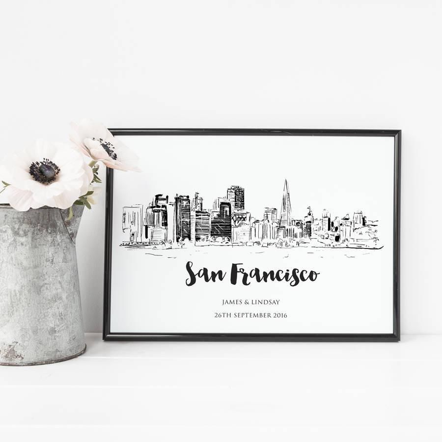 San Francisco Skyline Illustrated Art Print
