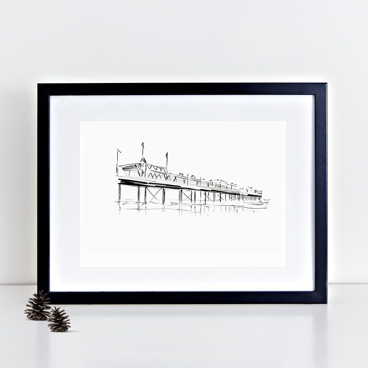 Paignton Pier Illustrated Art Print