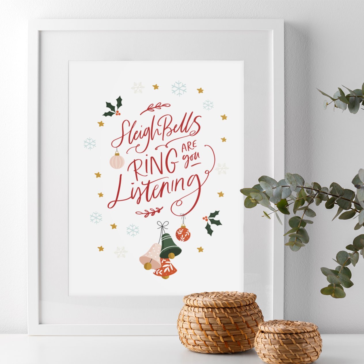 Sleigh Bells Ring are you Listening Art Print | Natalie Ryan Design