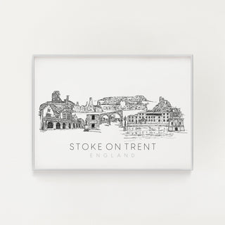 Stoke on Trent skyline art print