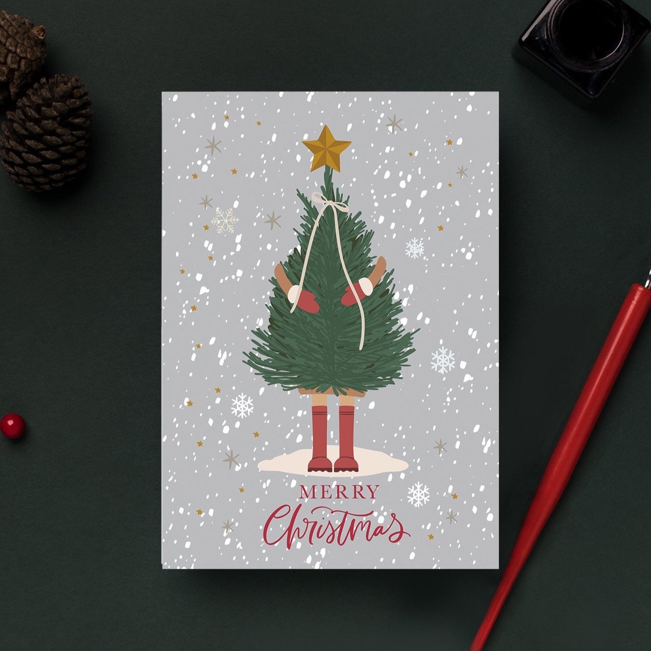 Tree Hug Christmas Card | Natalie Ryan Design