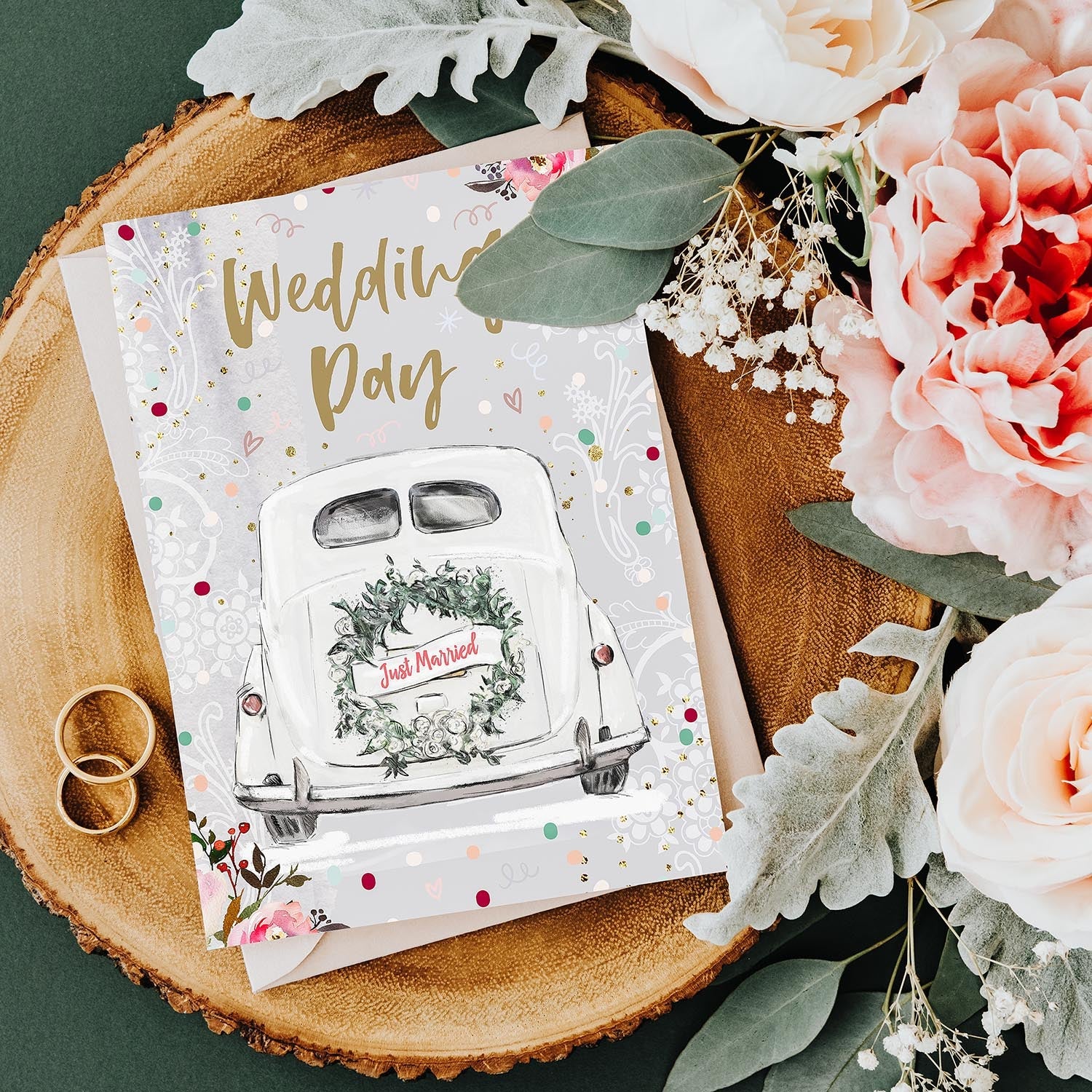 Just Married Wedding Greeting Card | Natalie Ryan Design